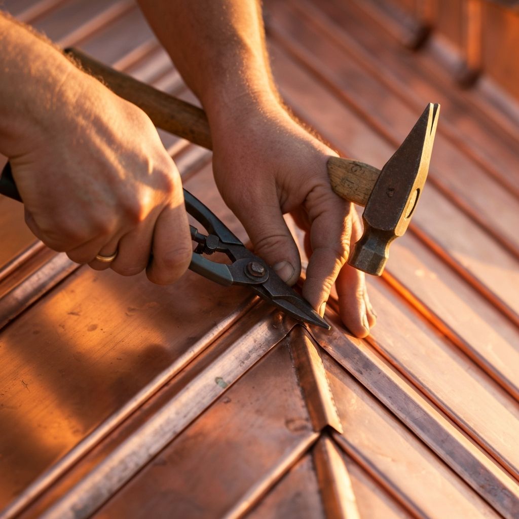 Artisan couvreur travaillant sur une toiture en Valais